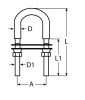 U-Bolzen mit Abreißmuttern, Zeichnung