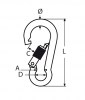 Karabiner mit Sicherheitsmutter, Zeichnung