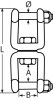 Wirbelschäkel, Gabel-Gabel mit Innensechskant, Zeichnung