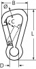 Asymmetrischer Karabinerhaken, Zeichnung