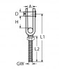 Toggle mit Linksgewinde, Zeichnung