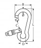 Karabinerhaken mit Springverschluss, Zeichnung