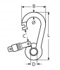 Karabiner mit Springverschluss, Zeichnung