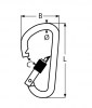 Karabiner mit Sicherheitsmutter, Zeichnung